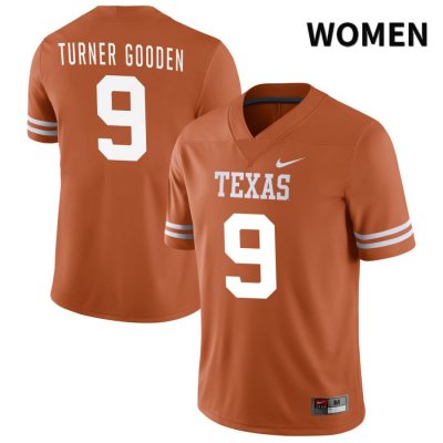 Texas Longhorns Women's #9 Larry Turner Gooden Authentic Orange NIL 2022 College Football Jersey EJJ65P5A